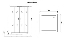 Душевая кабина Niagara Premium  NG- 6901-01GQ BLACK 90x90