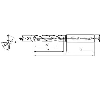 Сверло по металлу 1534SU03C-1850 KDG303 ZCC-CT 00001203707