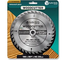 Диск пильный по дереву MKSS Toolbox Woodcutter WC1900 190x36Тх30/20 мм WC19003630