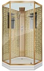 Душевая кабина Niagara Luxe NG-7717GBK 100x100 стекло прозрачное, профиль золото