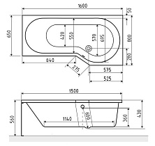 Акриловая ванна Excellent Be Spot 160x80 R