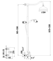 Душевая стойка Lemark Villa LM4860B бронза