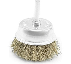 Щетка-крацовка чашка со шпилькой 65 мм, латунированная Pobedit 2123065