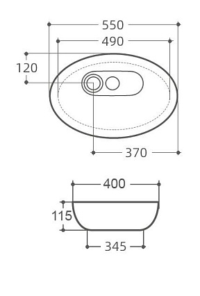 Раковина Art&Max AM3570-C 55 см белый