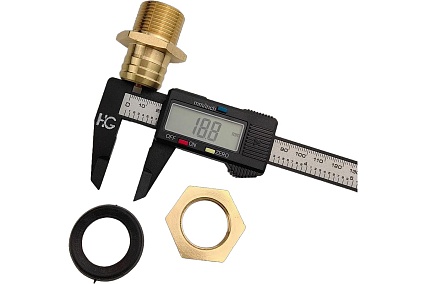 Штуцер для бочки HG 1/2" ВР х 3/4" НР х 25 мм 1897810