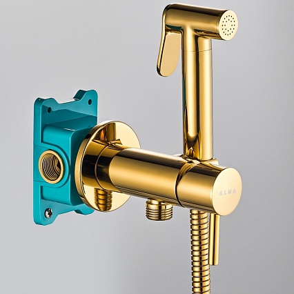 Гигиенический душ со смесителем ALMAes Benito AL-859-08 золото
