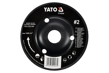 Диск-фреза шлифованный по дереву для УШМ, 115мм Yato YT-59164