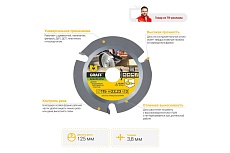 Диск пильный по дереву для УШМ Speedcutter GRAFF  (125х22.2 мм)
