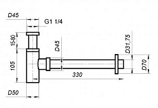 Сифон для раковины BelBagno BB-SMT2-01 хром