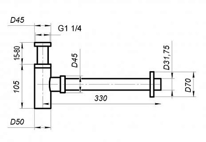 Сифон для раковины BelBagno BB-SMT2-01 хром