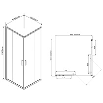 Душевой уголок Vincea Garda VSS-1G100CLGM 100x100 вороненая сталь, прозрачный