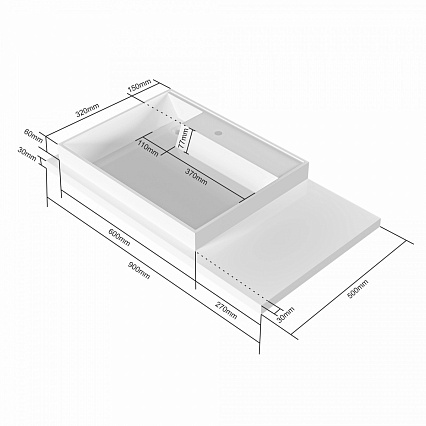 Раковина Санта Юпитер 90x50 см чаша слева