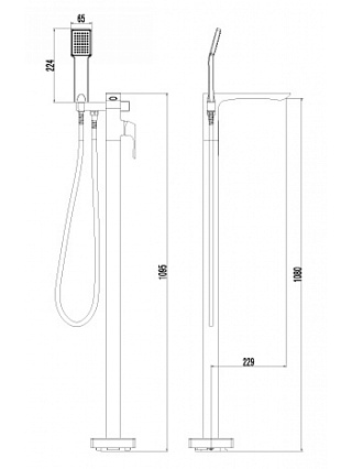 Смеситель напольный Lemark Unit LM4544C