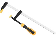 Столярная F-образная струбцина Deli dl111250 500x120 мм, максимальное усилие зажима 2000 Н, резьба 12 мм, штанга 5 мм 112041