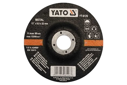 Диск зачистной по металлу, 125x8,0x22 Yato YT-6126