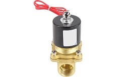 Электромагнитный клапан DN.ru двухходовой VS2W-100V-NC Ду40 Ру10 латунь, VITON 24В DC D130-01605
