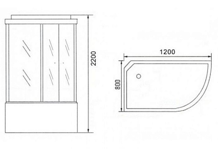 Душевая кабина Niagara NG 3520-14L 120x80 стекло тонированное