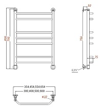 Полотенцесушитель водяной Aquanet Fiona(г) 30x80 см, 7 секций