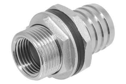 Штуцер врезка для бочки MasterProf 3/4", латунь, гайка в бочку ДС.071634