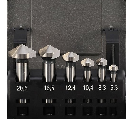 Набор зенковок H-Tools 120гр. 6.3-20.5мм 3z HSSE-Co5 6шт 890806EHT