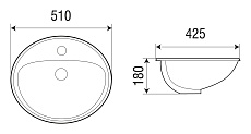 Раковина WeltWasser Deilbach 6001 51 см, 10000004604 белый глянец