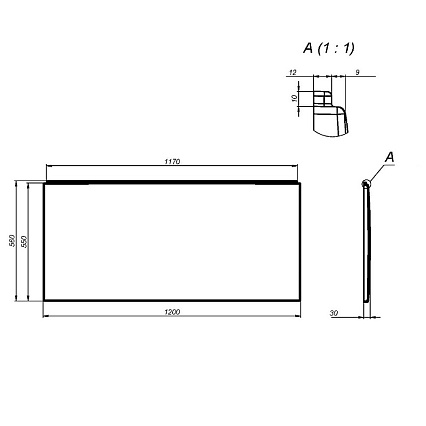 Фронтальная панель Am.Pm X-Joy W94A-120-070W-P 120 см