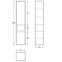 Шкаф пенал Kerama Marazzi Plaza Modern 35 см белый глянец