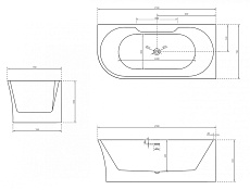 Акриловая ванна Abber AB9335-1.7 170x78 R