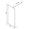 Душевая перегородка Am.Pm Func W84WI-90-F1-MTE 90x200 матовый хром, прозрачное