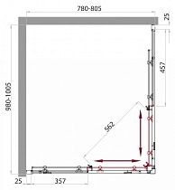 Душевой уголок BelBagno Sela SELA-AH-2-100/80-Ch-Cr 100x80 текстурированный