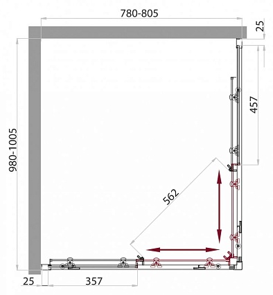 Душевой уголок BelBagno Sela SELA-AH-2-100/80-Ch-Cr 100x80 текстурированный