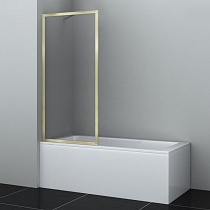 Шторка для ванны WasserKRAFT Abens 20W01-80 BG Fixed 80x160 см стекло WasserSchutz, брашированное золото