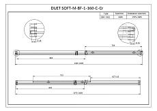 Душевая дверь Cezares DUET SOFT-M-BF-1-160-C-Cr 160x195 прозрачная, хром