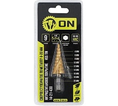 Сверло ступенчатое по металлу HSS TIN, 4-6-8-10-12-14-16-18-20 мм, шестигранный хвостовик, нитридтитановое покрытие ON 14-21-430