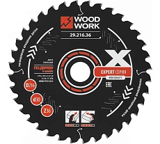 Диск пильный WOODWORK Эксперт 216x2.4/1.6x30 мм, Z=36 A=-5 ATB=15 29.216.36