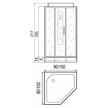 Душевая кабина River Penta 90x90 белый, прозрачное