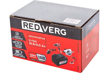 Аккумулятор Redverg Li-Ion 18V, 8.0Ач (730061) 6681093
