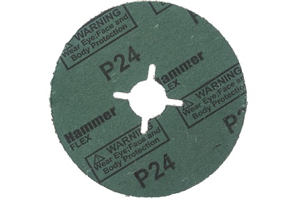 Круг шлифовальный фибровый Flex 243-001 (5 шт; 115 мм; P24; 13000 об/мин; 80 м/с) Hammer 526830