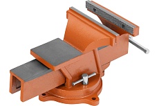 Слесарные тиски Sparta 200 мм, поворотные, с наковальней 186295