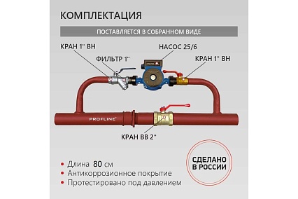 Байпас PROFLINE (насос 25/6 комплектуется железом Ду50) УТ-00007448