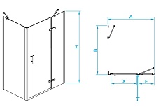 Душевой уголок RGW Passage PA-77B (PA-07BR / Z-050-2B / O-204) 120x90 черный, правый 41087729-084R