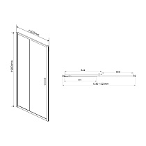 Душевая дверь Vincea Garda VDS-1G130CLGM 130x190 вороненая сталь, прозрачная