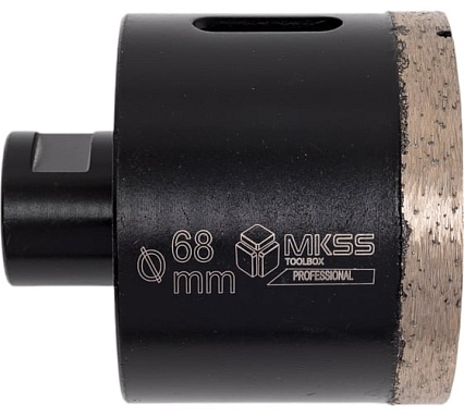 Коронка алмазная по керамограниту и нат. камням для УШМ MKSS Toolbox KS2802 68 мм, М14 KS28020068