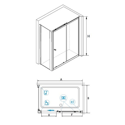 Душевой уголок RGW Classic CL-45 (CL-12 + Z-050-1) 100x100 прозрачный