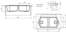 Кухонная мойка Kit Kraken Gulf 85 см, графит