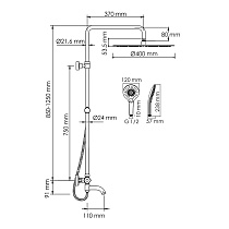 Душевая стойка WasserKRAFT A188.117.101.010.CH Thermo с термостатом, хром