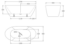 Акриловая ванна BelBagno BB77-1700 170x80