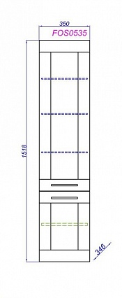 Шкаф пенал Aqwella Фостер 35 см, дуб сонома FOS0535DS