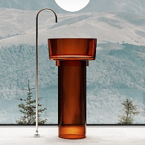 Раковина Abber Kristall AT2702Opal-H 45 см с техн. отверстием, янтарный опал