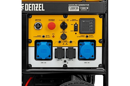 Бензиновый генератор Denzel PS-120EA 12 кВт, 230 В, 40 л, разъём ATS, электростартер 946964